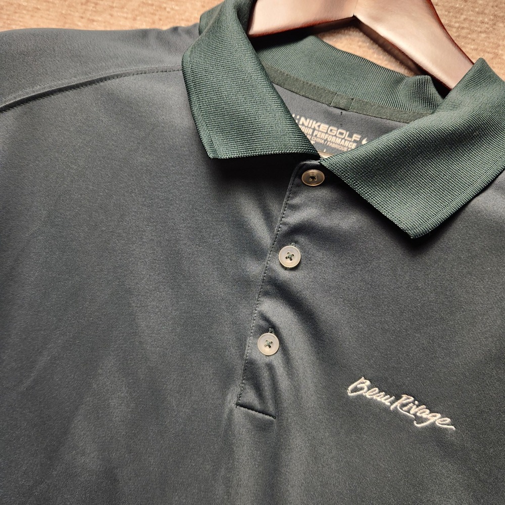 Nike Golf Polo Shirt Mens XXL Green Beau Rivage Dri-FIT Tour Performance Top